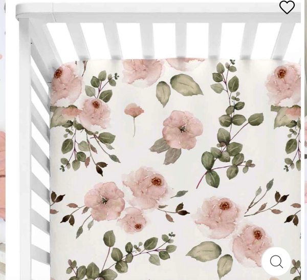 Millie's Dusty Rose Garden Crib Sheet | Caden Lane