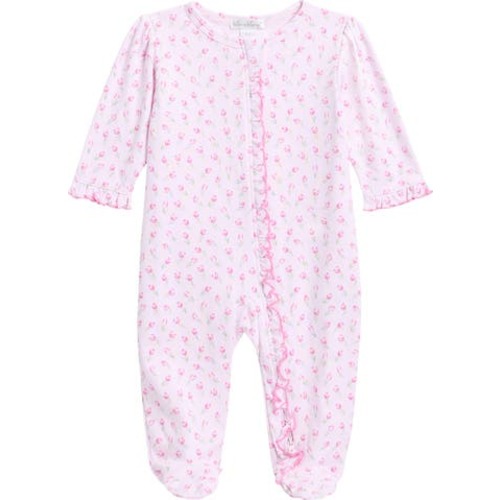 Tulip Print Pima Cotton Zip Footie, 0-3M