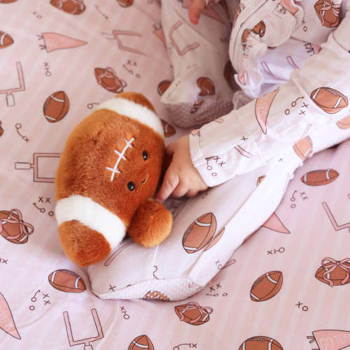 Tiny Touchdowns Ruffle Zipper Footie | Pink