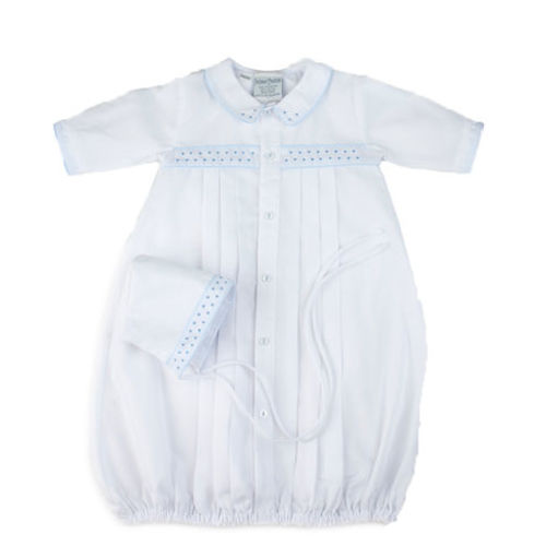 Feltman Brothers White with Blue Day Gown with Hat | A to Z Monogramming