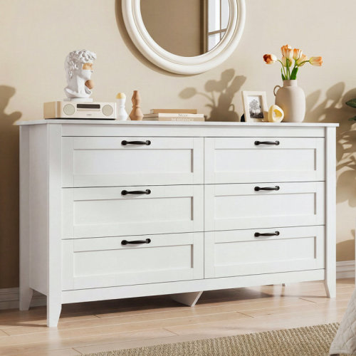 Lark Manor™ Serefina 6 Drawer Wood Double Dresser & Reviews | Wayfair