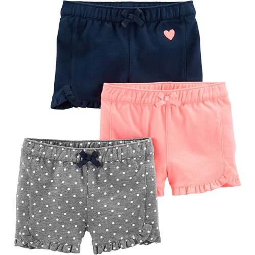 Simple Joys by Carter's Girls' 3-Pack Knit Shorts