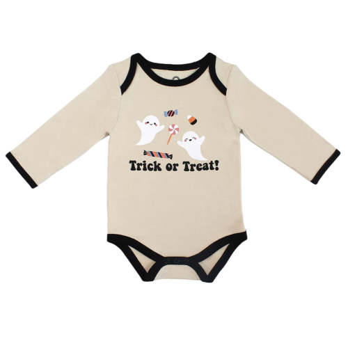 Trick or Treat! Halloween Long Sleeve Viscose Bamboo Terry Ringer Onesie