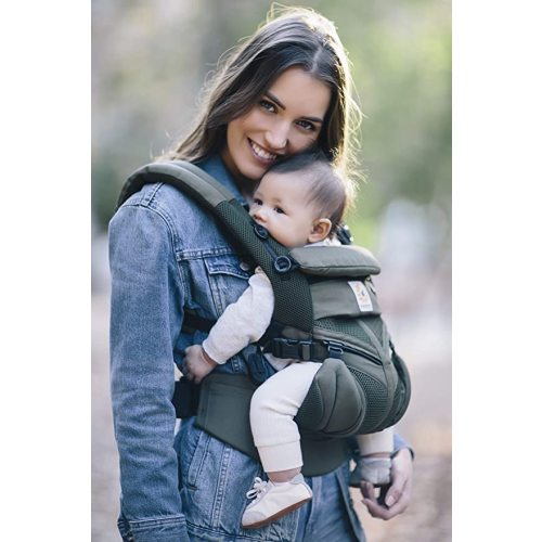 Ergobaby Omni 360 All-Position Baby Carrier for Newborn to Toddler with Lumbar Support & Cool Air Mesh (7-45 Lb), Khaki Green