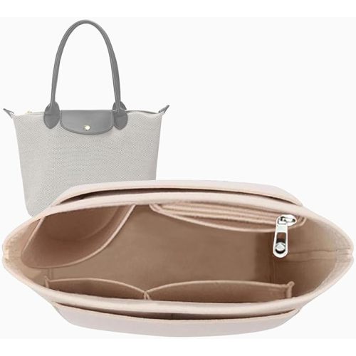 Lckaey organizer insert for longchamp-organizer insert for purse handbag tote bag Y012-beige-L