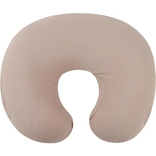 Muslin Nursing Pillow Cover Soft 100% Cotton Feeding Pillow Slipcover Fits Standard Infant Nursing Pillow or Positioner for Boy and Girl, Blush