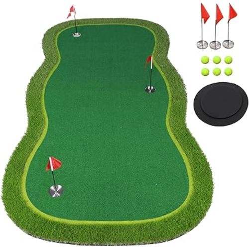 Golf Putting Green/Mat-Golf Training Mat- Professional Golf Practice Mat- Green Long Challenging Putter for Indoor/Outdoor