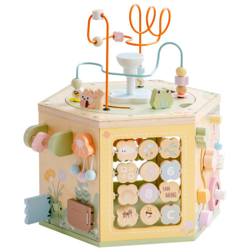 ROBUD Wooden Activity Cube, Learning Activity Center, Educational Wooden Toys For Toddlers | Wayfair