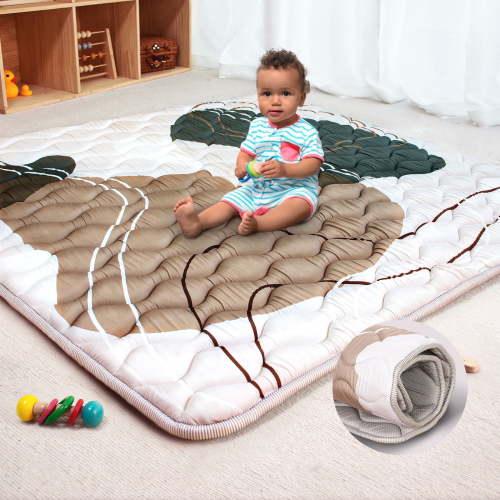 Beavtaens Baby Play Mat for Floor, Foam 50"x50" Playpen Mat, Thickened & Non-Slip, for Ages 0-4