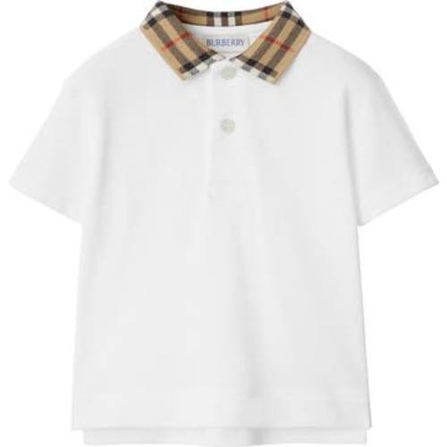 Check Collar Cotton Polo Shirt, 18M