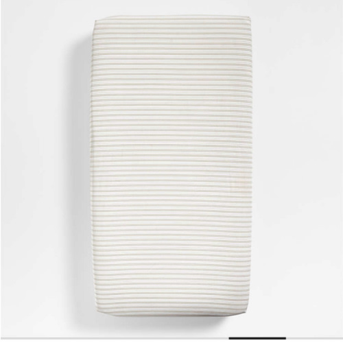 Frenchie Natural Taupe Organic Cotton Baby Crib Fitted Sheet by Leanne Ford