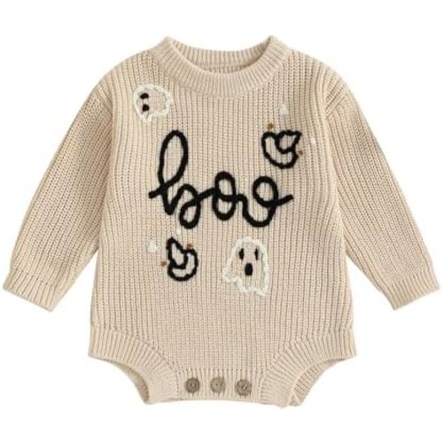 FYBITBO Baby Girl Boy Sweater Knit Oversized Pullover Sweatshirt Romper Onesie Warm Fall Winter Clothes Outfit Newborn