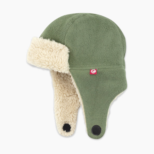 Zutano Furry Fleece Trapper Hat - Olive, 12M