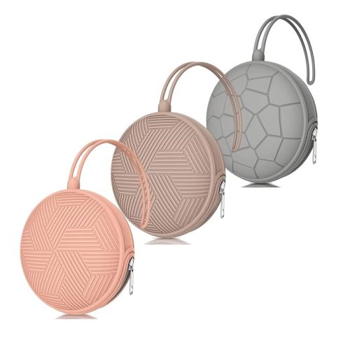 Smlpuame 3 Pack Pacifier Holder Case,Silicone Portable Pacifier Cover Pouch Bag for Diaper Bags Baby Carriage,Pacifier Storage Container Box,Easy to Clean(Muted Red+Blush+Grey)