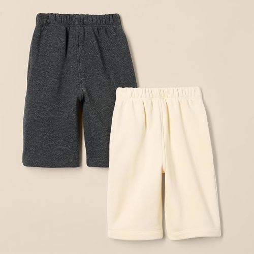 Amazon Essentials Unisex Toddlers and Babies' French Terry Cotton Pants, Pack of 2