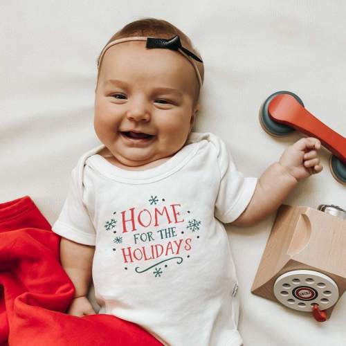 Baby Graphic Bodysuit - Home for the Holidays | 100% Organic – Finn + Emma