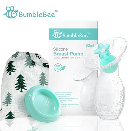 Bumblebee Breast Pump Manual Breast Pump Breastfeeding with Pump Stopper lid Pouch in Gift Box bpa Free & Silicone Breast Pump