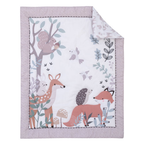 Redwood Rover Nojo Mayna Redwood Rover Mayna Fox, Deer, and Hedgehog 3 Piece Crib Bedding Set | Wayfair