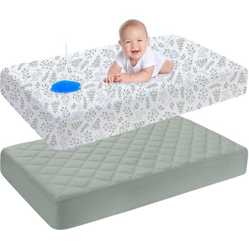 Amazon.com : Yoofoss Waterproof Crib Mattress Protector 2 Pack, Quilted Crib Mattress Pad Cover Ultra Soft and Breathable, Machine Washable Toddler Mattress Protector for Standard Baby Crib Size 52''x28'' : Baby