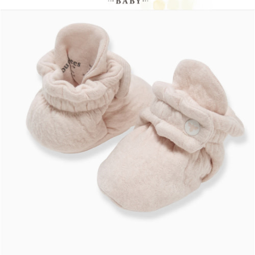 Organic Cotton Quilted Bee Baby Booties