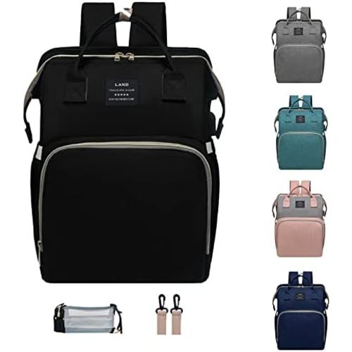 Baby Diaper Bag Backpack, Diaper Bag with Changing Station Girl Boy Diaper Bag, Large Capacity, 900d Excellent Oxford(Black)