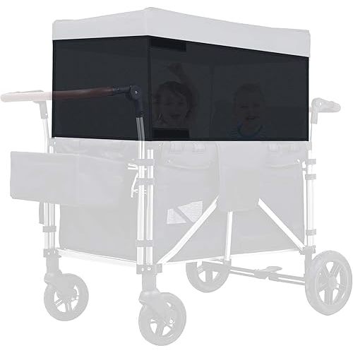 4 Side Breathable Wagon Stroller Sunshade Net Canopy, Adjustable Wagon Attachment Cover Canopy Universal Wagon Accessories for W2 W4 Wagon Stroller Camping Picnic Prevent UV Dust Mosquito, 102″ × 13″