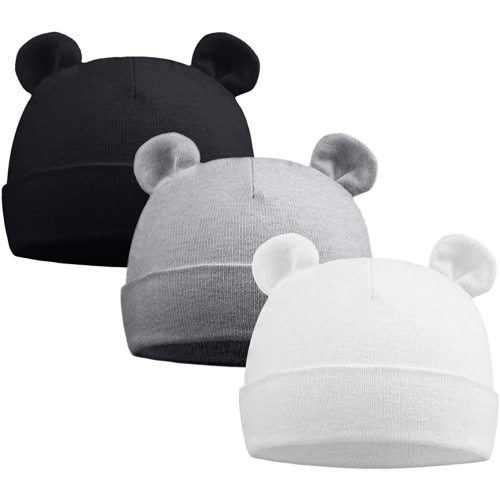 PESAAT Newborn Hospital Hat 0-12Months Preemie Boys Girls Beanie Solid Infant Baby Hats Autumn Winter