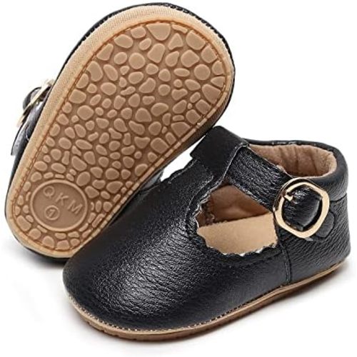 HONGTEYA Infant Baby Girls Mary Jane Flats Non Slip for Toddler First Walkers Soft Sole PU Leather Crib Shoes Sneaker Wedding Party Christmas Princess Dress Shoes Baby Moccasins Girls