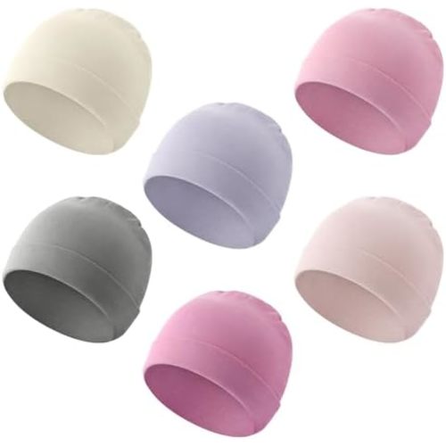 Yoofoss 100% Organic Cotton Baby Hats 0-6 Months 6-24 Months, 6 Pack Newborn Hats for Baby Girl Boy
