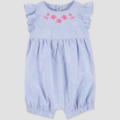 Carter's Just One You® Baby Girls' Striped Romper - Blue/Pink, Size: 3M