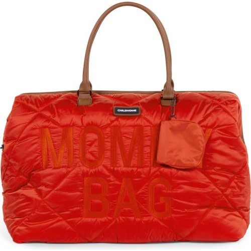 CHILDHOME XL Quilted Travel Diaper Bag, Puffer Red