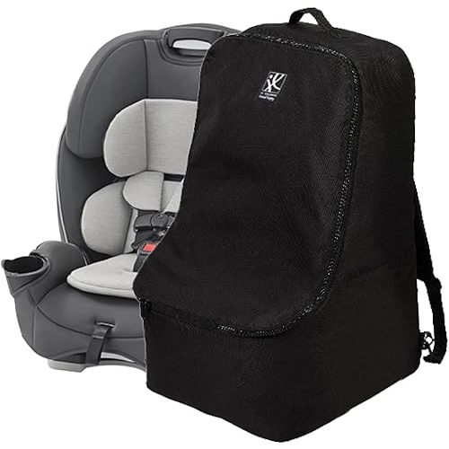 J.L. Childress Padded Backpack Car Seat Bag - Travel Bag for Airplane, Fits Most Baby & Infant Car Seats, Boosters, & Carriers, Airport Accessories for Gate Check or Baggage Check - Ultimate, Black