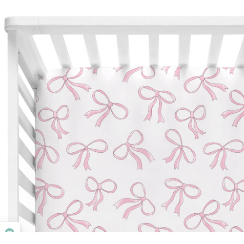 Blushing Bows Crib Sheet | Caden Lane