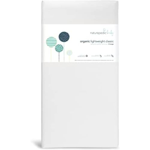 Naturepedic Organic Baby Crib Mattress - 2-Stage Lightweight Infant & Toddler Mattress - Waterproof Baby Bed Mattress for Crib - Non-Toxic Mattress for Baby and Toddler Bed - 52" x 28”