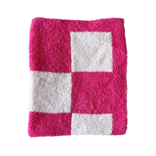 Phufy® Bliss Checker Mini Blanket, Dragonfruit