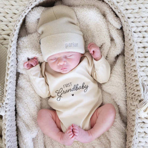 Embroidered Knit Baby Beanie