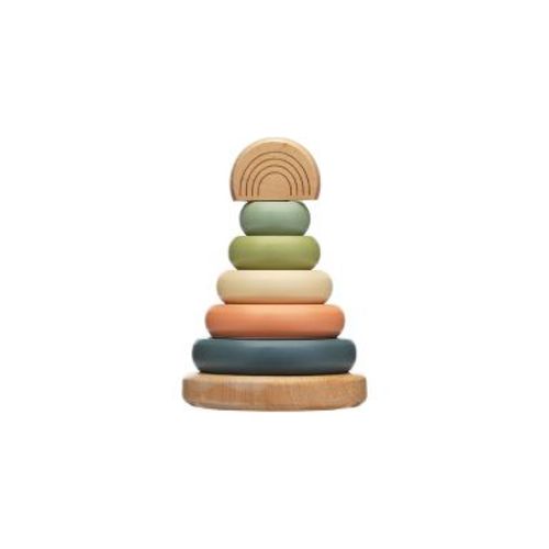 Pearhead Wooden Stacking Toy- Tower - 7pc