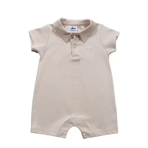 SBC Signature Pima Polo Romper- Sand