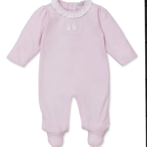 Pique Bunny Bash Pink Ruffle Footie