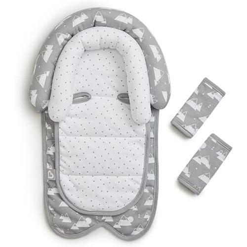 Munchkin® Brica® XtraGuard™ Head Support & Strap Cover for Baby Car Seats with Silver-Ion Technology, Mountains