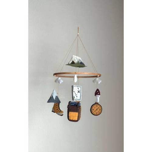 Mountain Hiking Mobile Handmade Backpacking & Camping Adventure Nursery Decor Nature Felt - Etsy