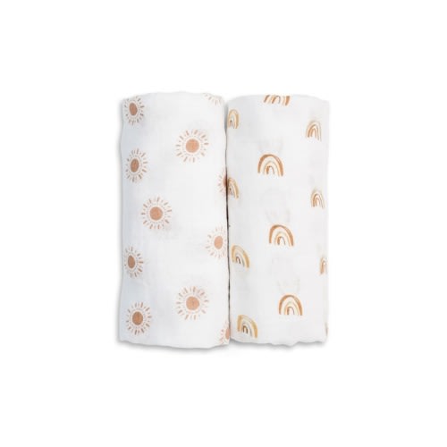 Lulujo Cotton Swaddles Rainbow Suns