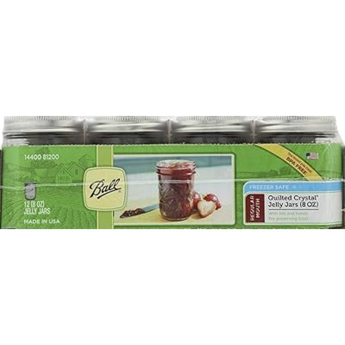 Ball Jar Quilted Crystal Jelly (Case of 12), 8 oz