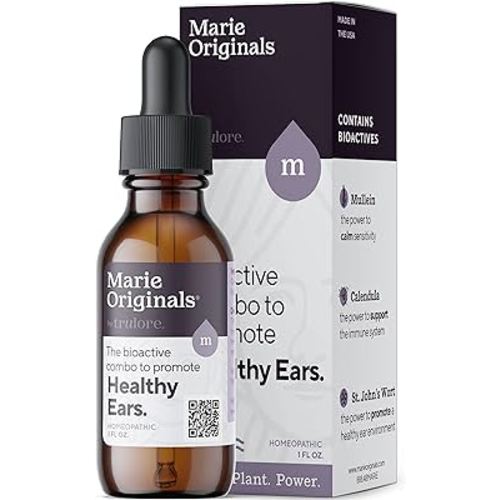 Organic Ear Oil for Earache Irritation, All Natural Eardrops for Infection Prevention, Swimmer's Ear and Wax Removal - Kids, Adults, Baby, Dog Earache Remedy - with Mullein, Garlic | Marie Originals