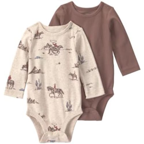 little planet by carter's Baby Boys' 2-pack Long Sleeve Bodysuits Made With Organic Cotton