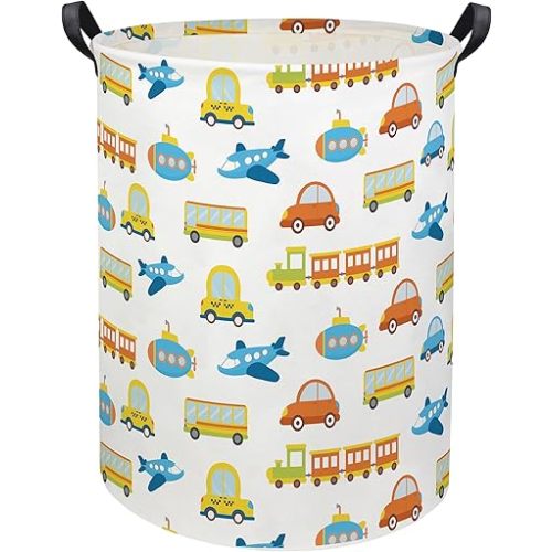 HIYAGON Kids Laundry Basket Kids Hamper Car Toy Storage Bin for Boys Room Decor Nursery Hamper Gift Baskets for Bedroom Bathroom(Car)