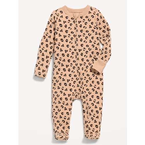 Ribbed 2-Way-Zip Sleep & Play Footed One-Piece for Baby