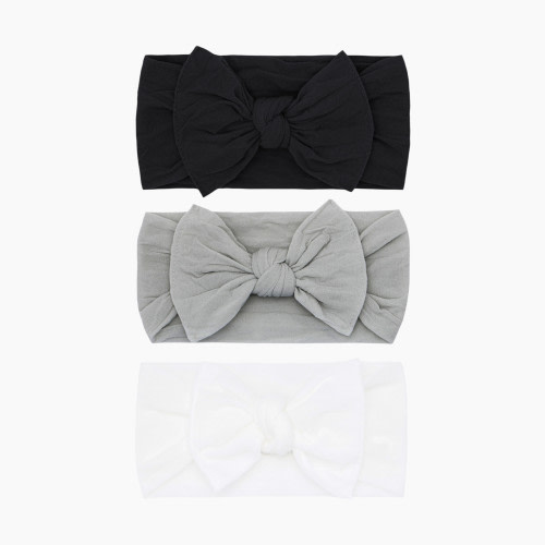 Baby Bling Classic Knot Headband Set (3 pack) - Grey/Black/White