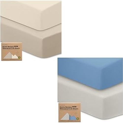 KeaBabies 2 Waterproof Crib Sheets for Boys, Girls - 2-Pack Fitted Crib Sheet, Waterproof Crib Mattress Protector, Baby Crib Sheets Neutral, Crib Mattress Sheet, Toddler Bed Sheets, Baby Sheet