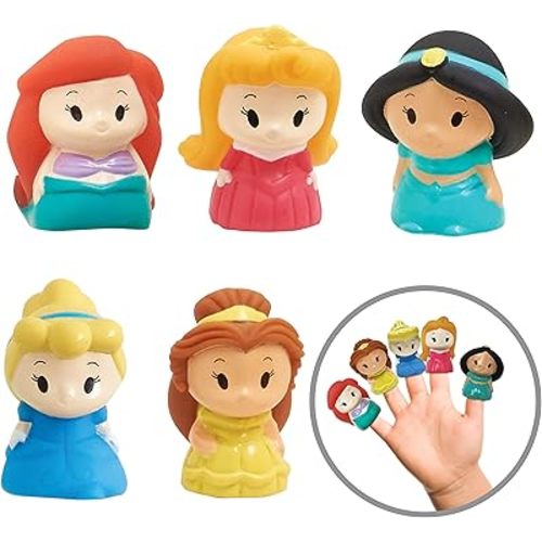 Disney Princess 5 Piece Finger Puppet Set - Party Favors, Educational, Bath Toys, Floating Pool Toys, Beach Toys, Finger Toys, Playtime